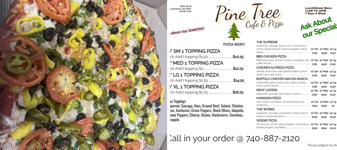 Pine Tree Cafe & Pizza Menu