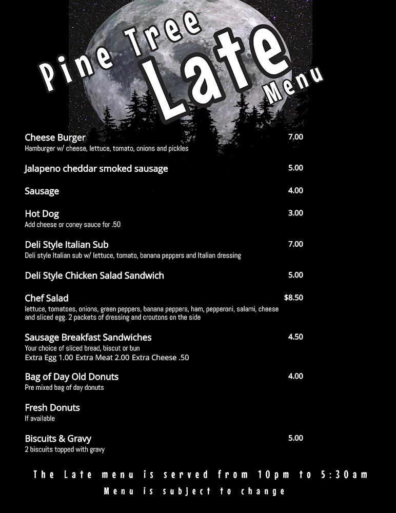 Pine Tree Cafe & Pizza Menu image 3